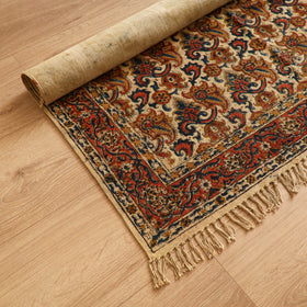 Warangal Handwoven Kalamkari Block Print Cotton Durrie / Carpet / Rug (4 x 6 Feet) 25