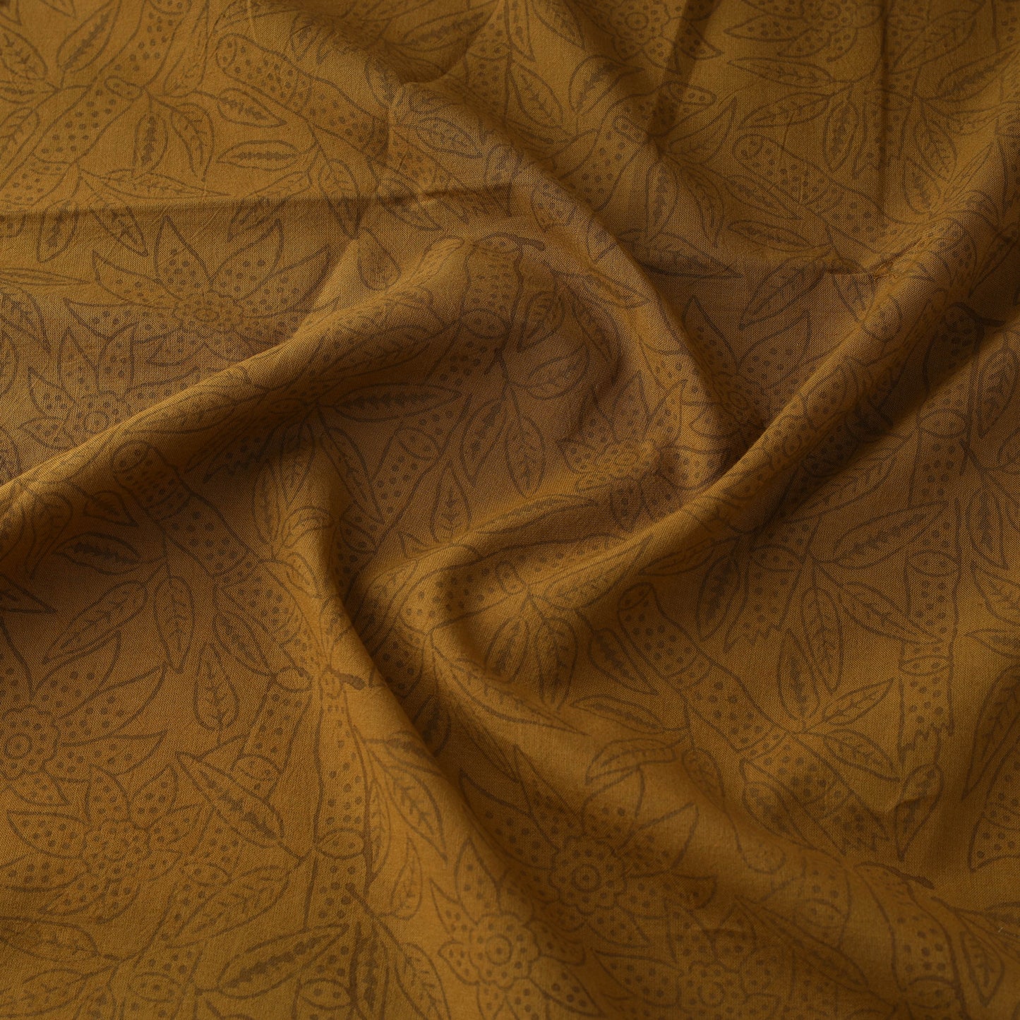 Yellow - Bagh Hand Block Print Natural Dyed Cotton Fabric 08