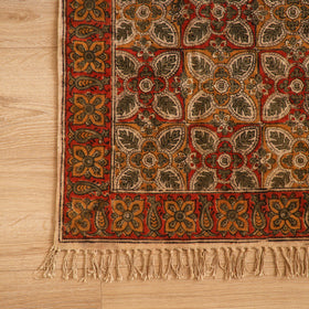 Warangal Handwoven Kalamkari Block Print Cotton Durrie / Carpet / Rug (4 x 6 Feet) 26