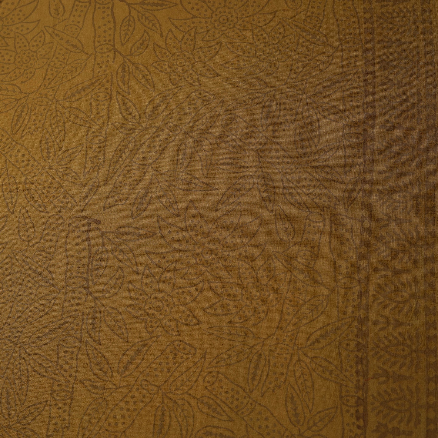 Yellow - Bagh Hand Block Print Natural Dyed Cotton Fabric 08