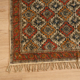 Warangal Handwoven Kalamkari Block Print Cotton Durrie / Carpet / Rug (4 x 6 Feet) 27
