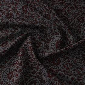 Grey - Bagh Hand Block Print Natural Dyed Cotton Fabric 09