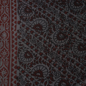 Grey - Bagh Hand Block Print Natural Dyed Cotton Fabric 09