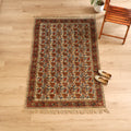 Warangal Handwoven Kalamkari Block Print Cotton Durrie / Carpet / Rug (4 x 6 Feet) 28