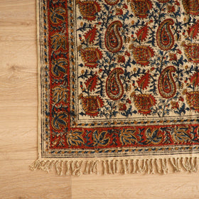 Warangal Handwoven Kalamkari Block Print Cotton Durrie / Carpet / Rug (4 x 6 Feet) 28