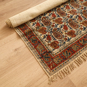 Warangal Handwoven Kalamkari Block Print Cotton Durrie / Carpet / Rug (4 x 6 Feet) 28