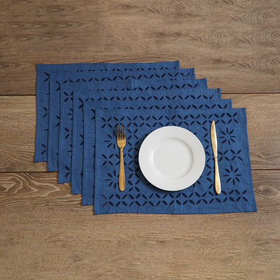 Barmer Applique Cutwork Cotton Dining Table Mats (Set of 6) 03