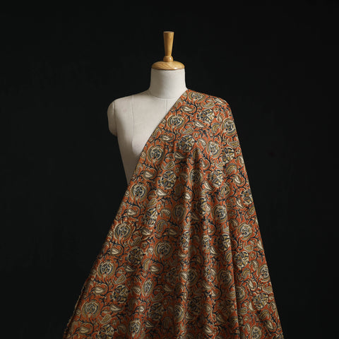 Natural Dyed Hand Block Print Cotton Pedana Kalamkari Fabric 08