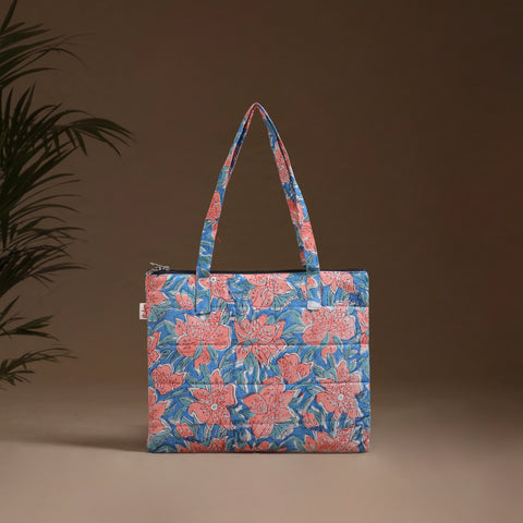 Blue - Handcrafted Quilted Handbag 14
