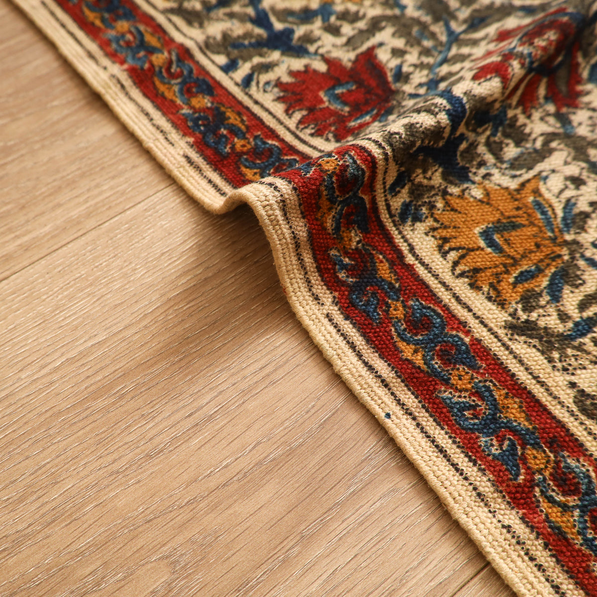 Warangal Handwoven Kalamkari Block Print Cotton Floor Mat (2 x 3 Feet) 17
