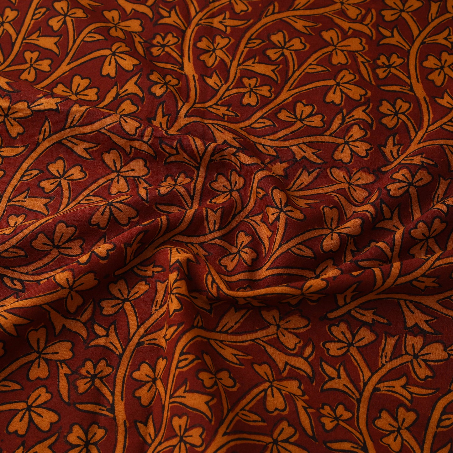 Red - Bagh Hand Block Print Natural Dyed Cotton Fabric 12