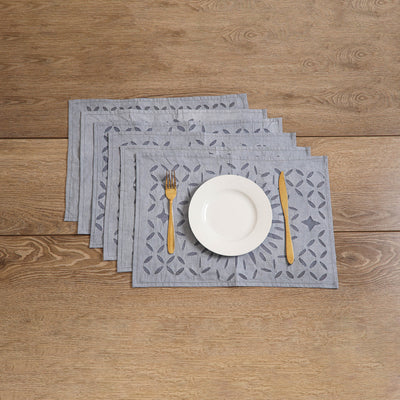 Barmer Applique Cutwork Cotton Dining Table Mats (Set of 6) 02