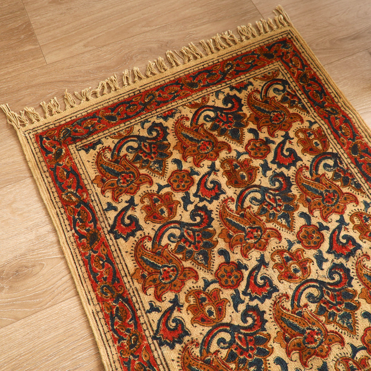 Warangal Handwoven Kalamkari Block Print Cotton Floor Mat (2 x 3 Feet) 18