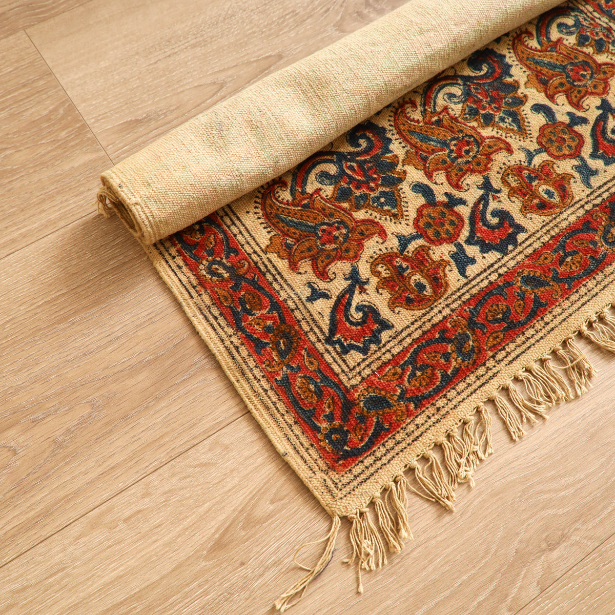 Warangal Handwoven Kalamkari Block Print Cotton Floor Mat (2 x 3 Feet) 18