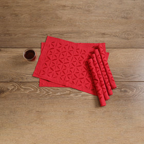 Barmer Applique Cutwork Cotton Dining Table Mats (Set of 6) 05