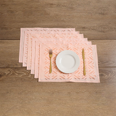 Barmer Applique Cutwork Cotton Dining Table Mats (Set of 6) 06