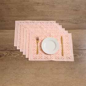 Barmer Applique Cutwork Cotton Dining Table Mats (Set of 6) 06
