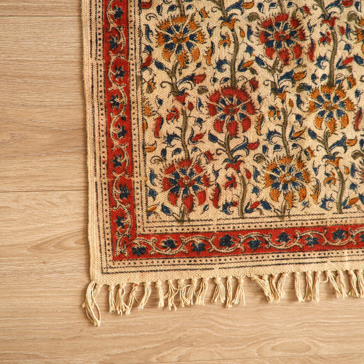 Warangal Handwoven Kalamkari Block Print Cotton Floor Mat (2 x 3 Feet) 20