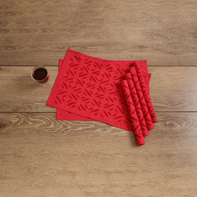 Barmer Applique Cutwork Cotton Dining Table Mats (Set of 6) 07