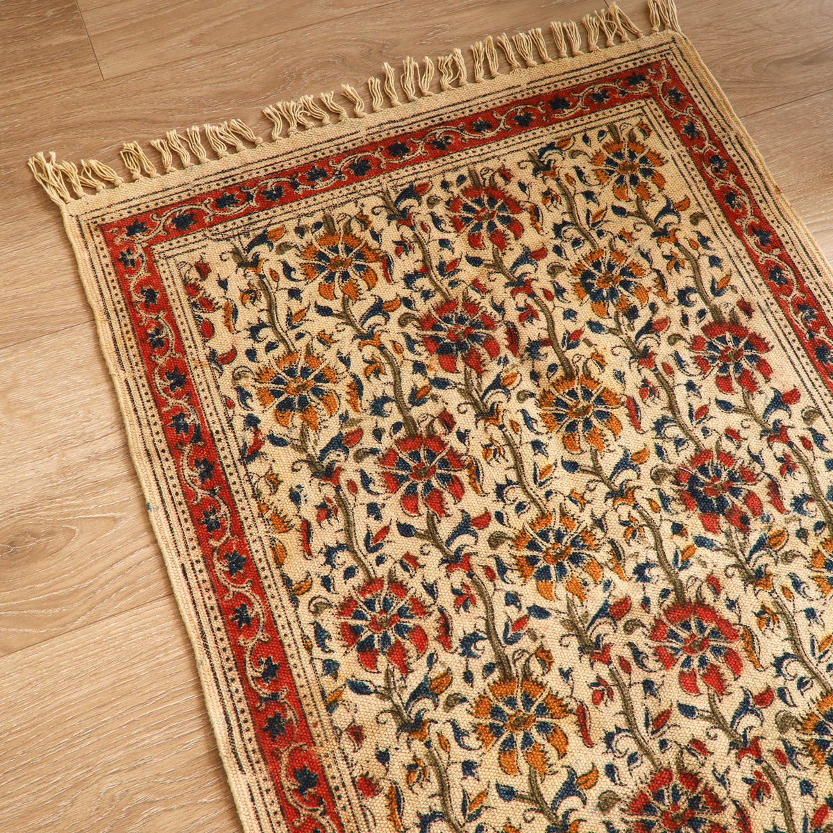 Warangal Handwoven Kalamkari Block Print Cotton Floor Mat (2 x 3 Feet) 20