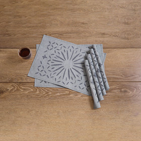 Barmer Applique Cutwork Cotton Dining Table Mats (Set of 6) 08