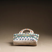 Madhubani Handpainted Jute Cotton Hand Bag 