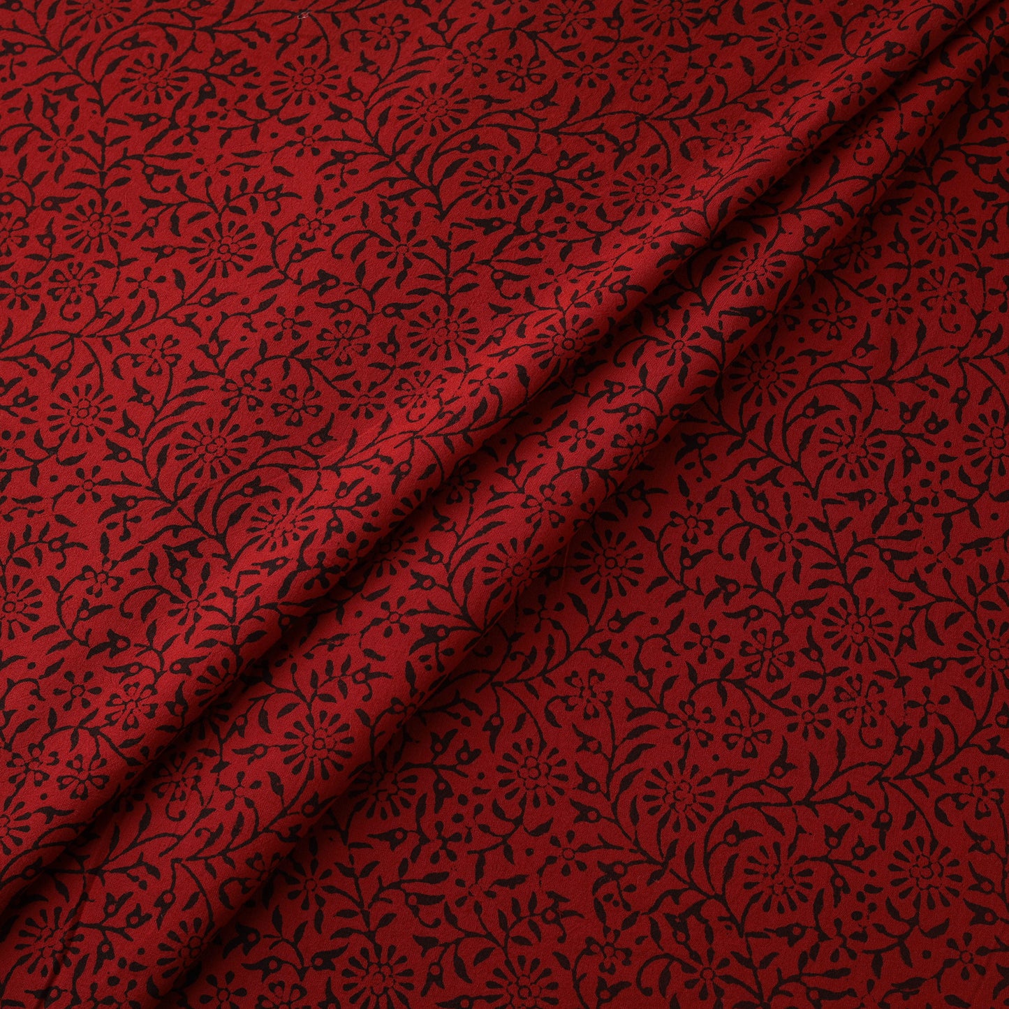 Red - Bagh Hand Block Print Natural Dyed Cotton Fabric 17