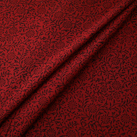 Red - Bagh Hand Block Print Natural Dyed Cotton Fabric 17