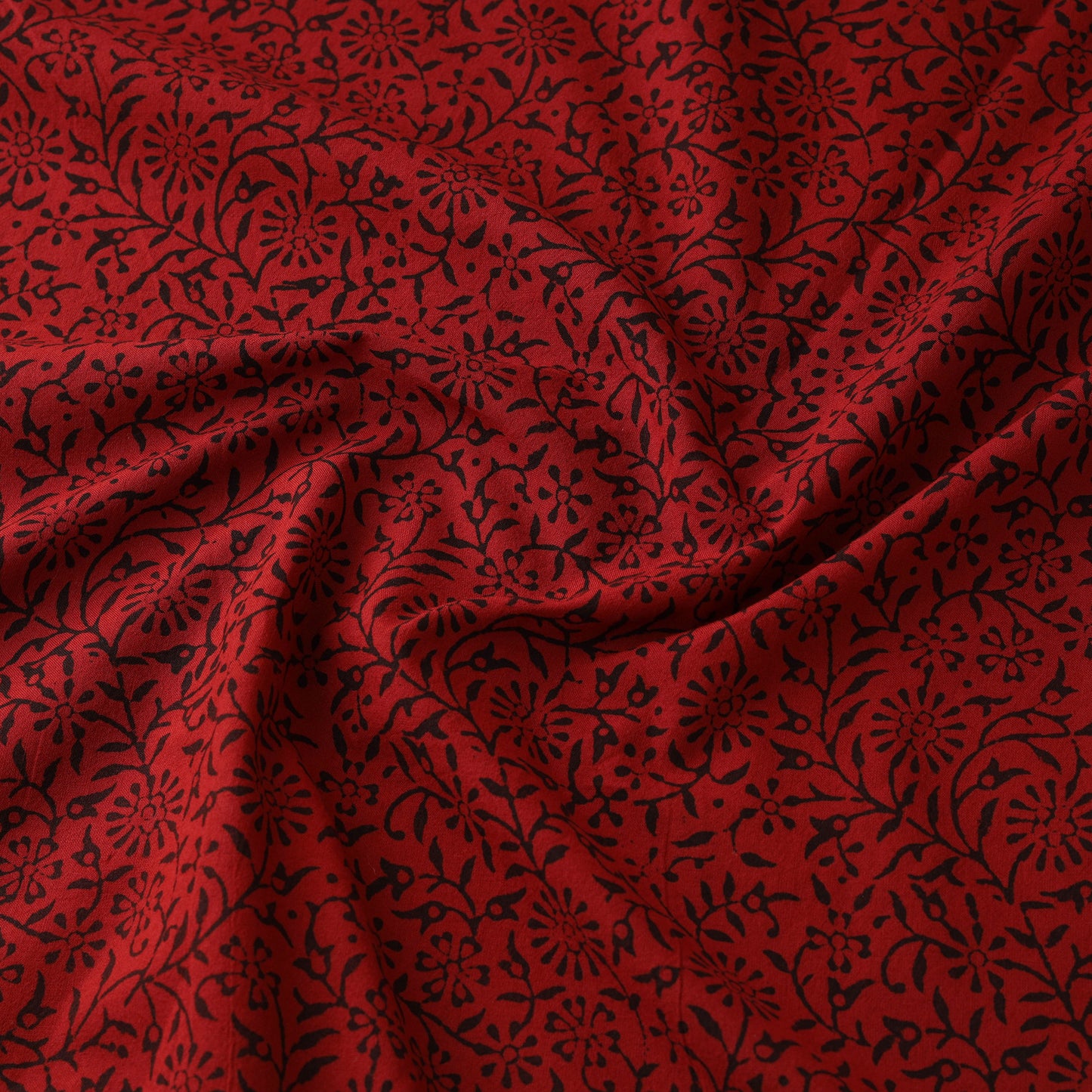 Red - Bagh Hand Block Print Natural Dyed Cotton Fabric 17