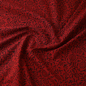 Red - Bagh Hand Block Print Natural Dyed Cotton Fabric 17
