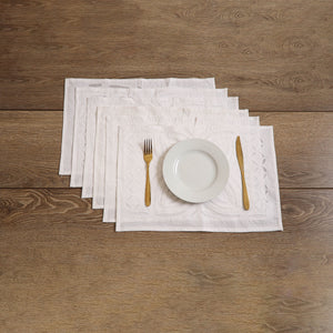 Barmer Applique Cutwork Cotton Dining Table Mats (Set of 6) 10