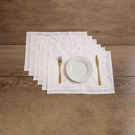 Barmer Applique Cutwork Cotton Dining Table Mats (Set of 6) 10
