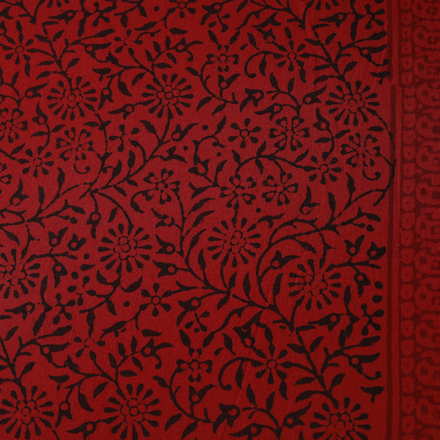 Red - Bagh Hand Block Print Natural Dyed Cotton Fabric 17