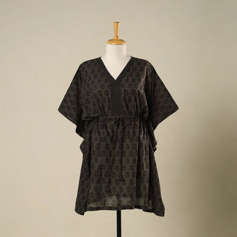 Grey - cotton bagh kaftan with tie-up waist (medium) 01