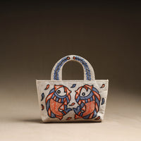 Madhubani Handpainted Jute Cotton Hand Bag