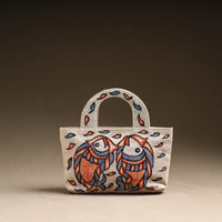 Madhubani Handpainted Jute Cotton Hand Bag 52