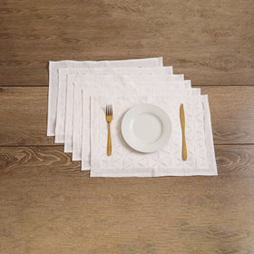 Barmer Applique Cutwork Cotton Dining Table Mats (Set of 6) 12