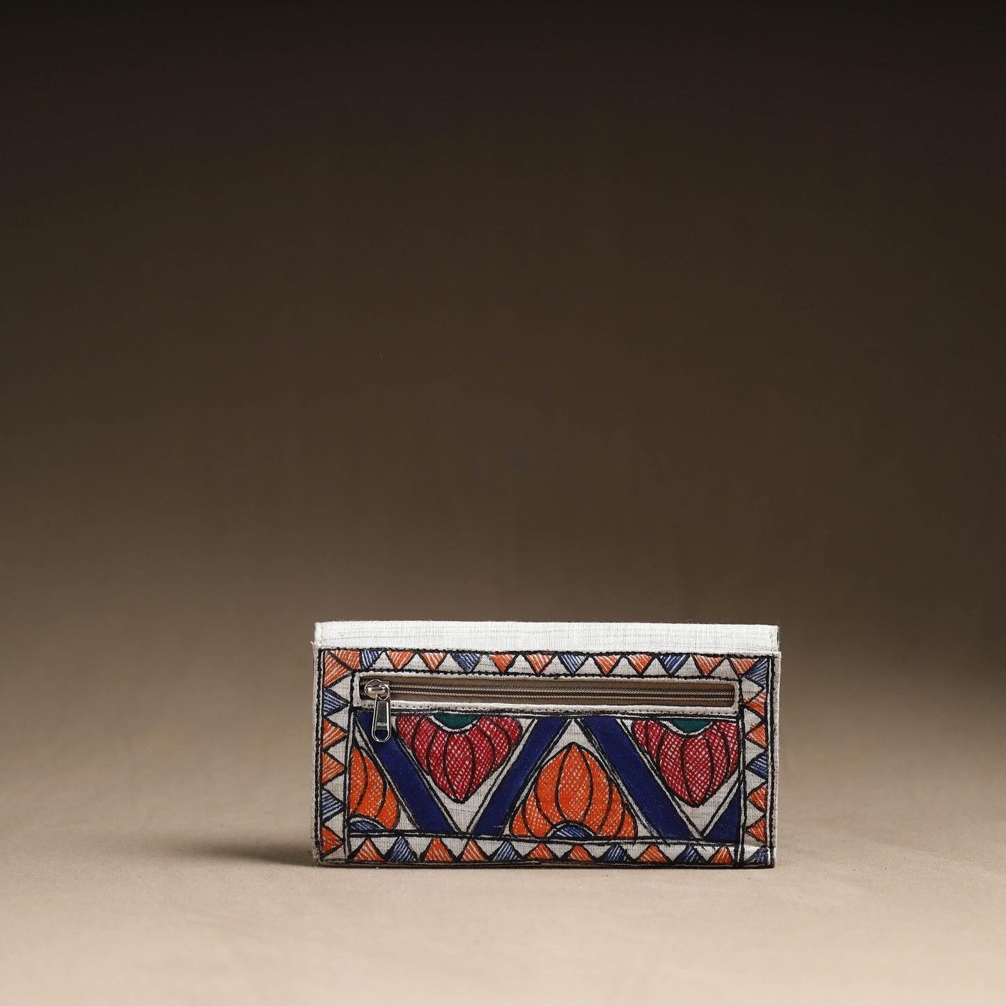 Multicolor - Madhubani Handpainted Cotton Clutch 01