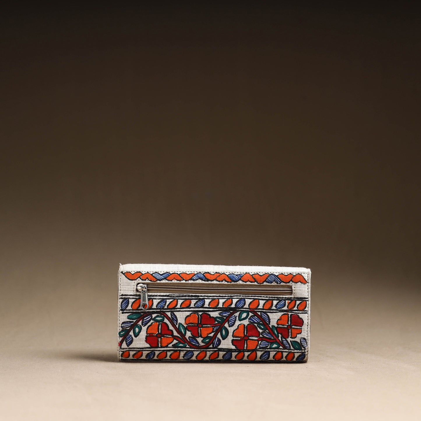 Multicolor - Madhubani Handpainted Cotton Clutch 02