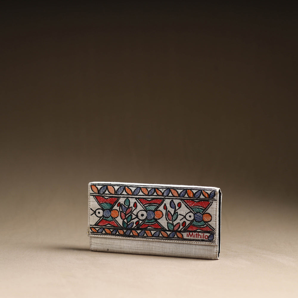 Multicolor - Madhubani Handpainted Cotton Clutch 03