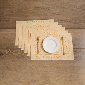 Barmer Applique Cutwork Cotton Dining Table Mats (Set of 6) 14