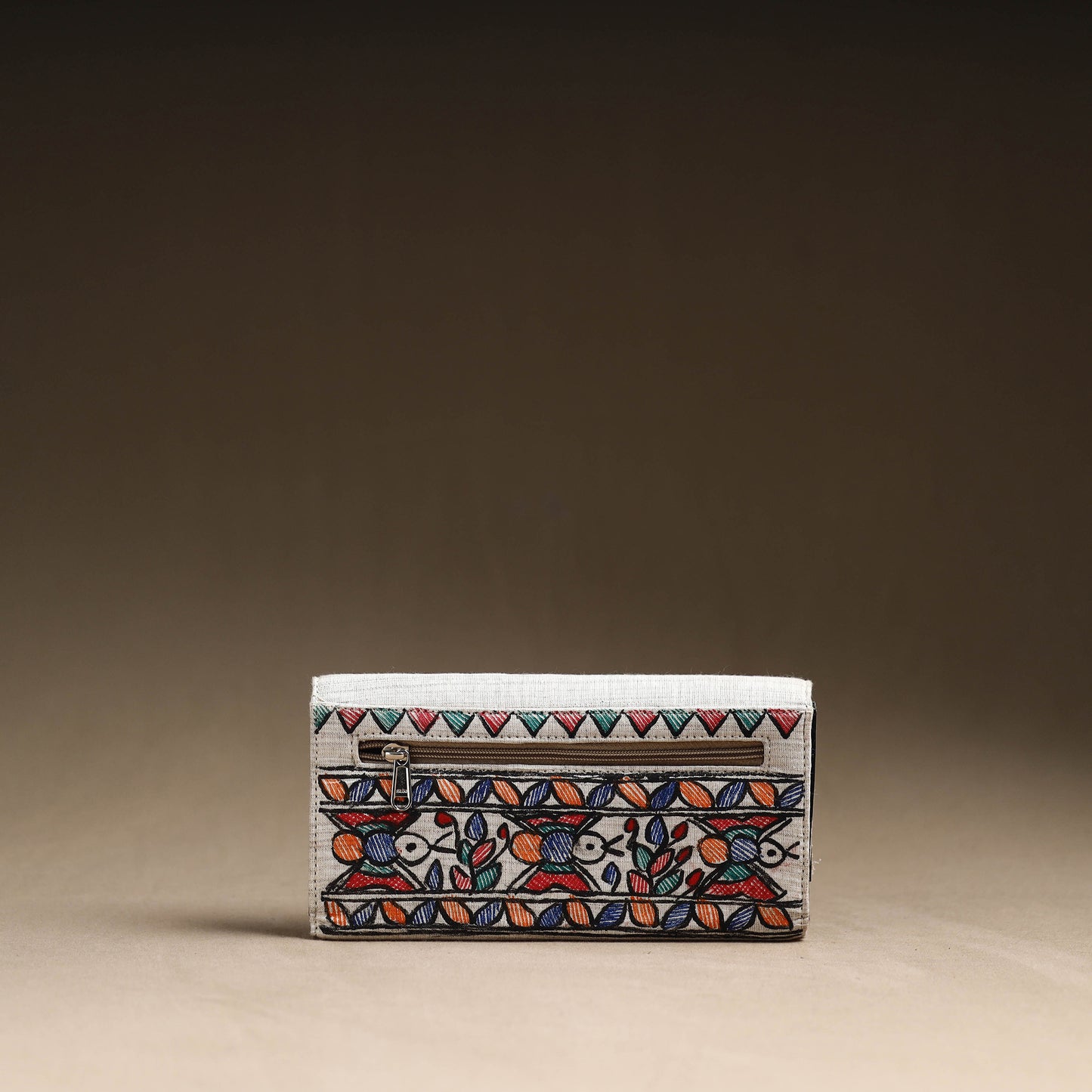 Multicolor - Madhubani Handpainted Cotton Clutch 03