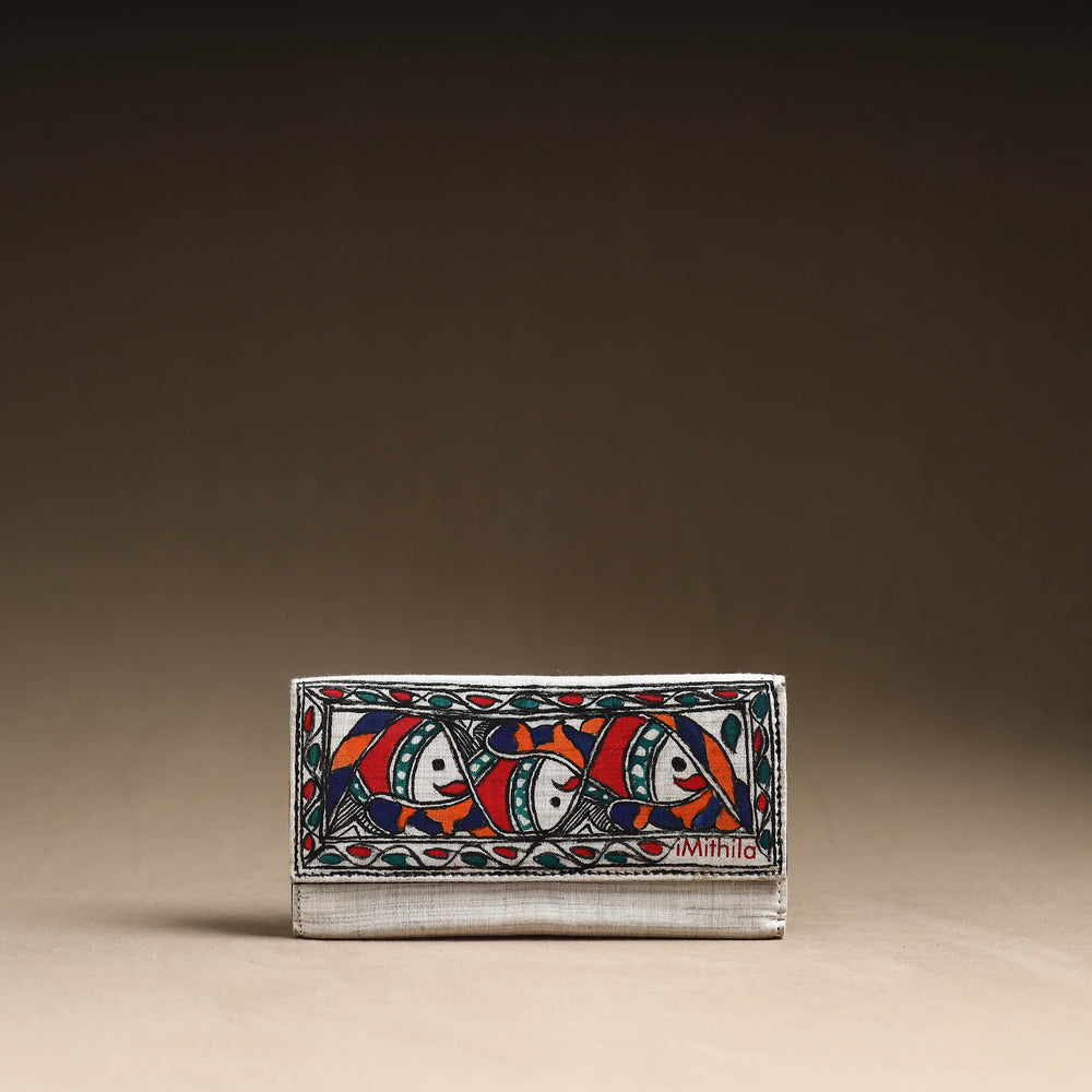 Multicolor - Madhubani Handpainted Cotton Clutch 04