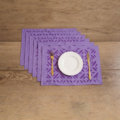 Barmer Applique Cutwork Cotton Dining Table Mats (Set of 6) 15