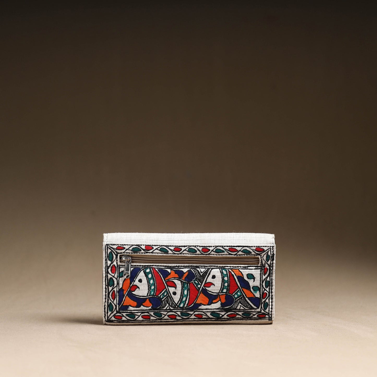 Multicolor - Madhubani Handpainted Cotton Clutch 04