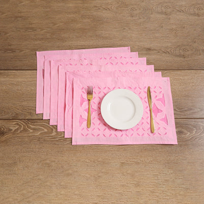 Barmer Applique Cutwork Cotton Dining Table Mats (Set of 6) 16