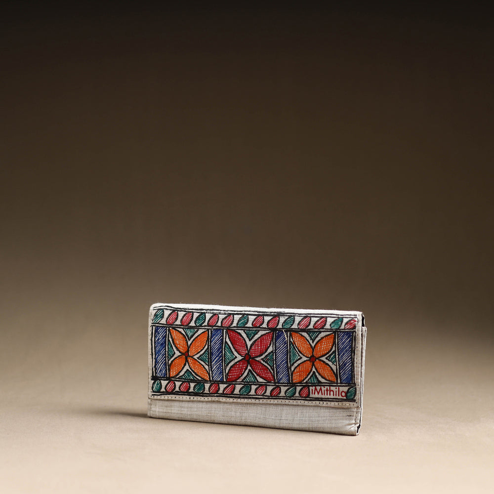 Multicolor - Madhubani Handpainted Cotton Clutch 05