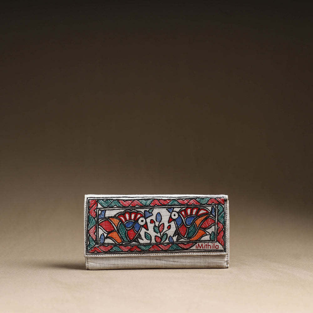 Multicolor - Madhubani Handpainted Cotton Clutch 07