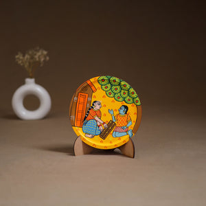 Cheriyal Handpainted Wooden Wall Plate with Stand 67