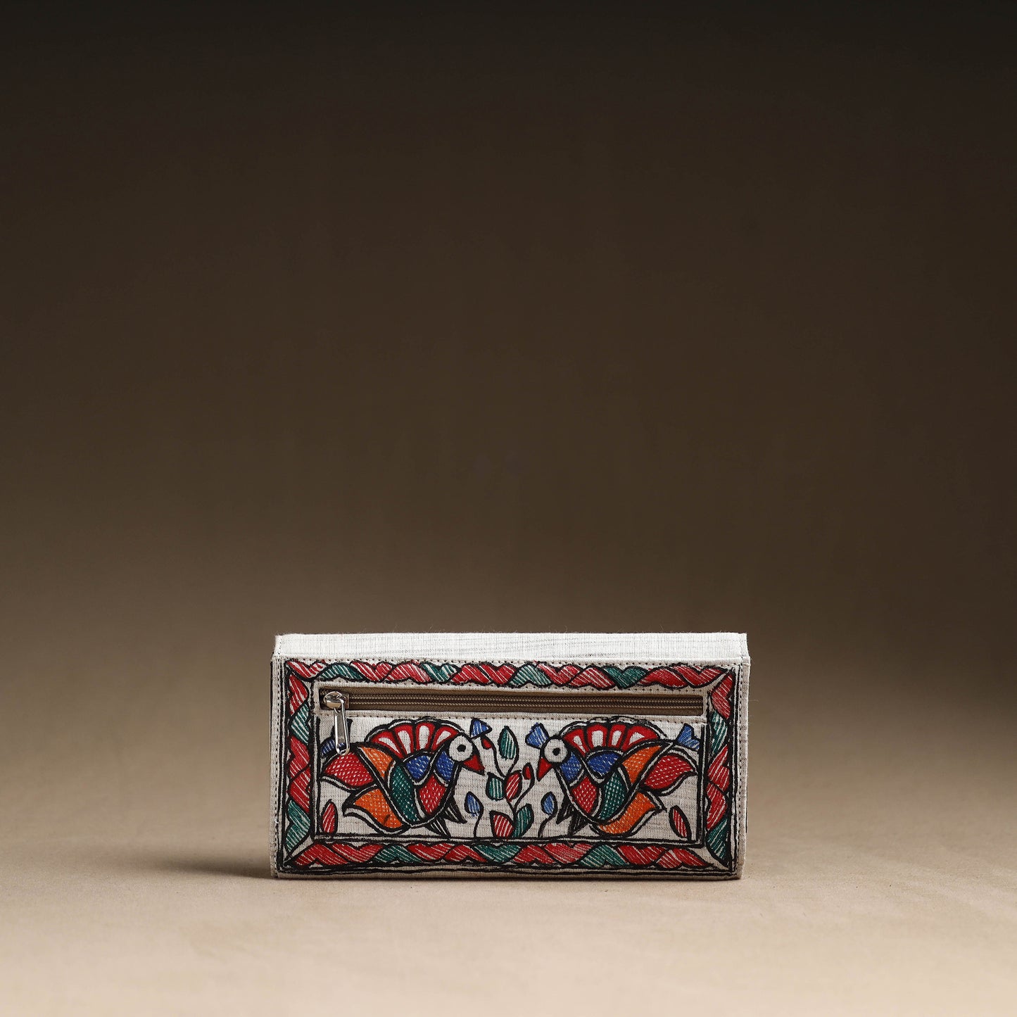 Multicolor - Madhubani Handpainted Cotton Clutch 07